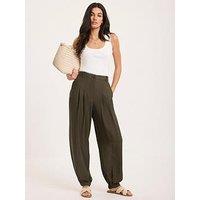 Mint Velvet Khaki Cuffed Balloon Trousers - Green
