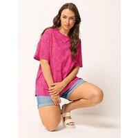 Yours Curve Leaf Print Boxy T-Shirt