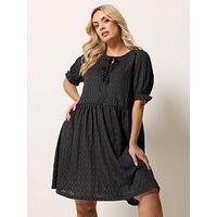 Yours Curve Bow Front Mini Dress - Black