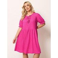Yours Curve Bow Front Mini Dress - Pink