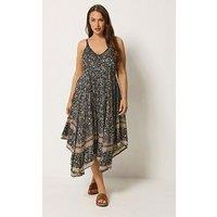 Yours Curve Hanky Hem Dress - Black