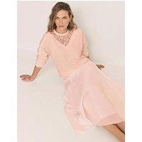 Mint Velvet Lace Insert Sweatshirt - Pink