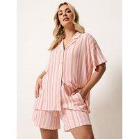 Yours Curve Striped Short Co-Ord