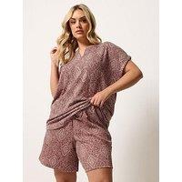 Yours Curve Burnt Diamond Shorts