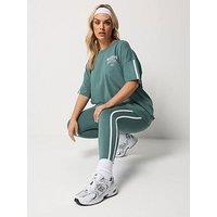 Yours Curve Active Side Striped Leggings - Blue