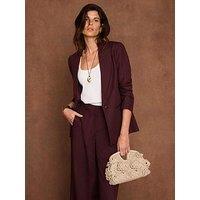 Mint Velvet Burgundy Sb Linen Blazer