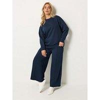 Yours Curve T-Shirt & Jogger Sweat Set - Blue