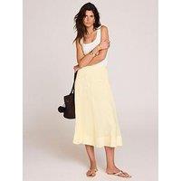 Mint Velvet Yellow Scallop Ramie Skirt