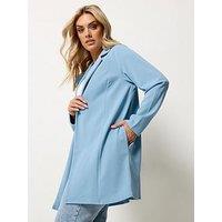 Yours Curve Scuba Blazer - Blue
