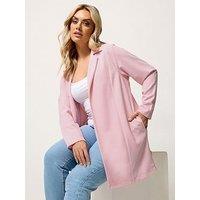 Yours Curve Scuba Blazer - Pink