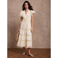 Mint Velvet Lemon Cotton Ruffle Maxi Dress