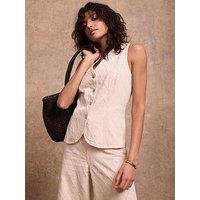 Mint Velvet Diamond Denim Waistcoat - White