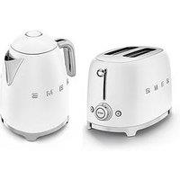 Smeg 50'S Style Retro 1.7L Kettle & Multi-Functional 2-Slice Toaster, White