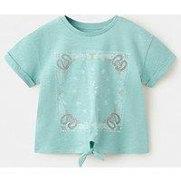 Mango Younger Girls Tie Front Short Sleeve T-Shirt - Green