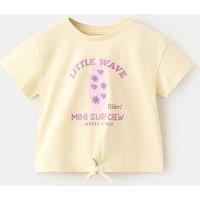 Mango Younger Girls Mini Surf Crew Short Sleeve T-Shirt - Yellow