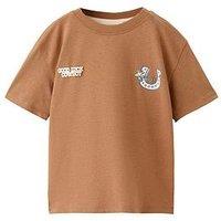 Mango Younger Boys Cowboy Snoopy Back Print Short Sleeve T-Shirt - Brown