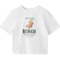 Mango Younger Boys Beach Club Short Sleeve T-Shirt - White