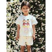 Mango Younger Girls Fruity Glasses Short Sleeve T-Shirt - Light Cream