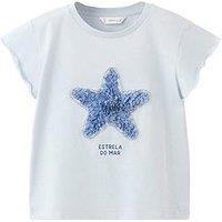 Mango Younger Girls 3D Starfish Short Sleeve T-Shirt - Light Blue