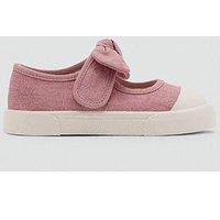 Mango Younger Girls Bow Canvas Pumps - Pink