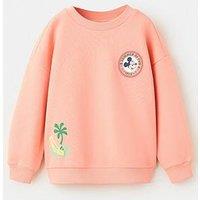 Mango Younger Boys Mickey Mouse Back Print Sweatshirt - Orange
