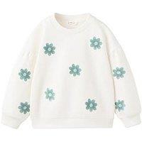 Mango Younger Girls Floral Sweatshirt - Light Cream