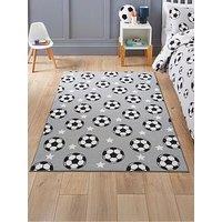 Catherine Lansfield Grey Football Stars Rug