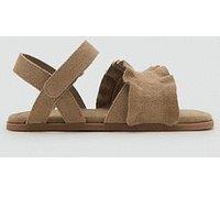 Mango Younger Girls Leather Cross Over Sandals - Beige
