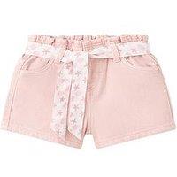 Mango Younger Girls Belted Denim Shorts - Pink