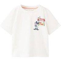 Mango Younger Boys Mickey Mouse Short Sleeve T-Shirt - White