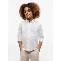 Tommy Hilfiger Boys Long Sleeve Oxford Shirt - White