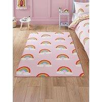 Catherine Lansfield Kids Rainbow Hearts Rug