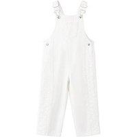 Mango Younger Girls Embroidered Dungarees - Light Cream