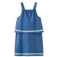 Mango Younger Girls Tiered Jersey Dress - Navy