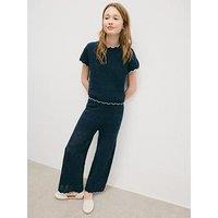 Mango Girls Crochet Co-Ord Top - Navy