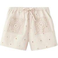Mango Girls Crochet Detail Shorts - Cream