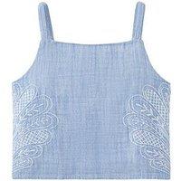 Mango Girls Embroidered Co-Ord Blouse - Blue