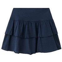Mango Girls Jersey Tiered Skirt - Navy