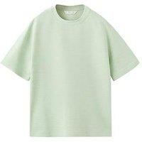 Mango Boys Textured Stripe Short Sleeve T-Shirt - Light Green