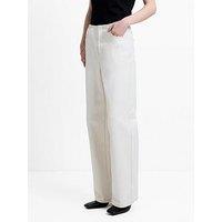 French Connection Cotton High Rise Wide Leg Denim Jeans