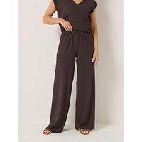 Long Tall Sally Tall Bubble Textured Wide Leg Trousers 34"