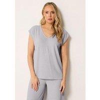 Long Tall Sally Bubble Textured Sleeve T-Shirt - Grey