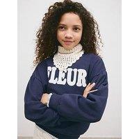 Mango Girls Fleur Sweatshirt - Navy