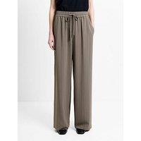 French Connection Pinstripe Wide Leg Elasticated Trousers