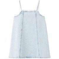 Mango Girls Strappy Denim Dress - Light Blue
