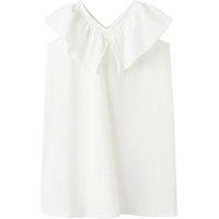 Mango Girls V Neck Dress - Light Cream