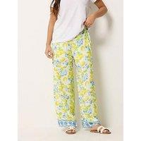 Pixiegirl Petite Printed Wide Leg Trousers - Yellow