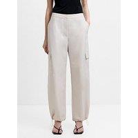French Connection Cotton Blend Wide Leg Elasticated Cargo Trousers