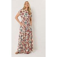 Long Tall Sally Floral Shirred Waist Maxi Dress - Red