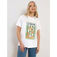 Long Tall Sally Martini Embroidered Oversized T-Shirt - White